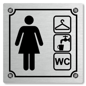 Šatna ženy, wc, 100x100mm, stříbrná, Kansas